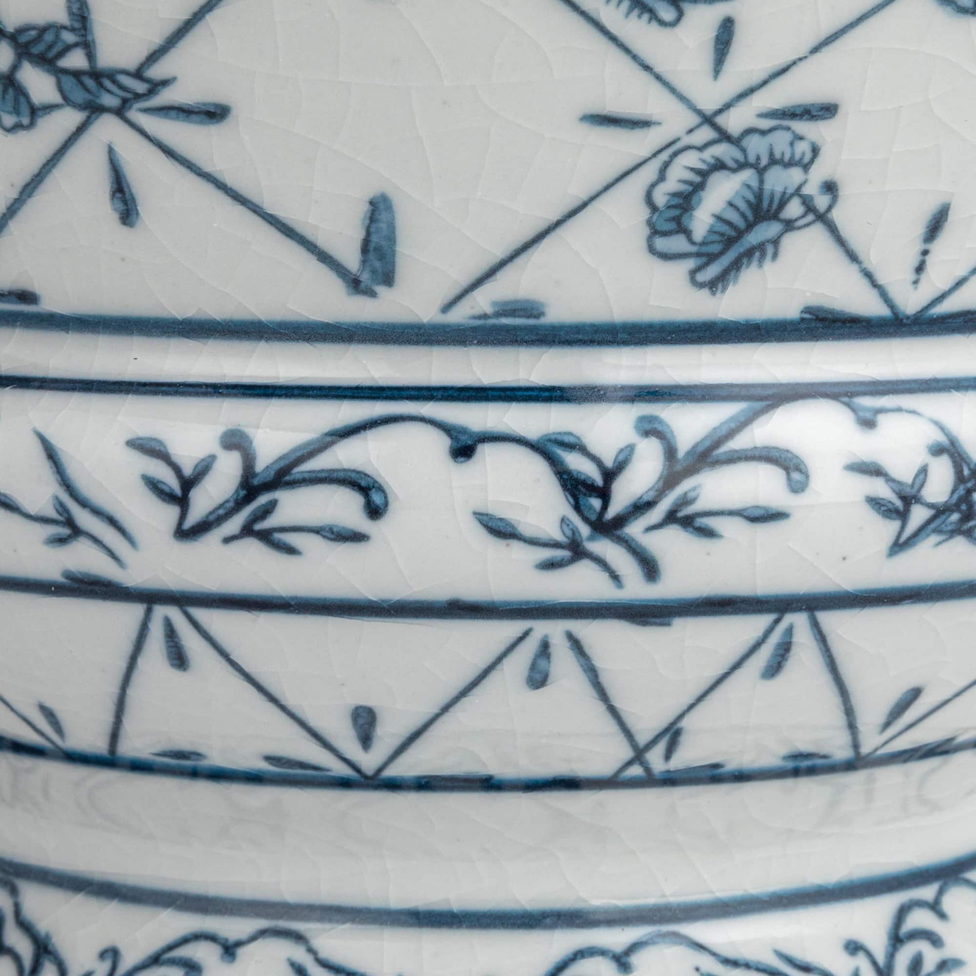 Hello Honey® 10" Blue & White Round Blossom Porcelain Bowl